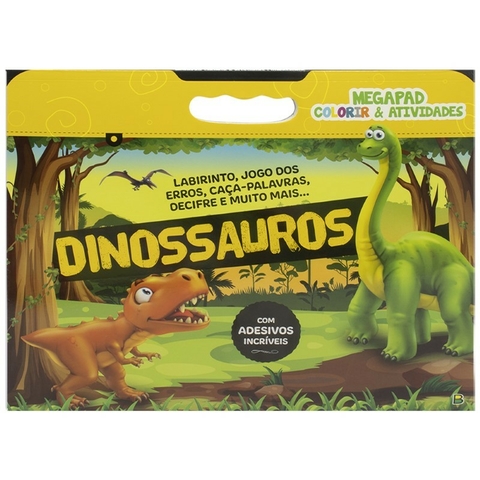 Livro Megapad - Colorir & Atividades com Adesivos: Dinossauros