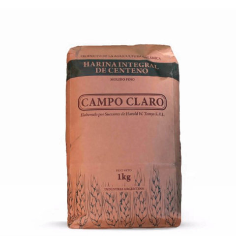 Harina integral de trigo orgánica x 1kg - "Campo Claro"