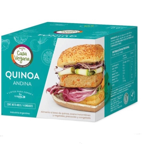 Medallón vegano, quinoa andina (4u) x 480g - "Casa Vegana"