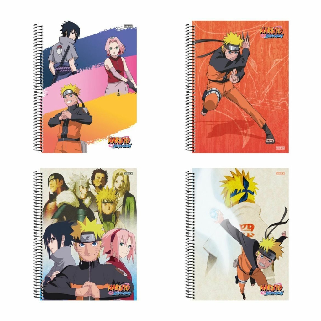 Kit 5 Cadernos Naruto Shippuden + Caderno Desenho