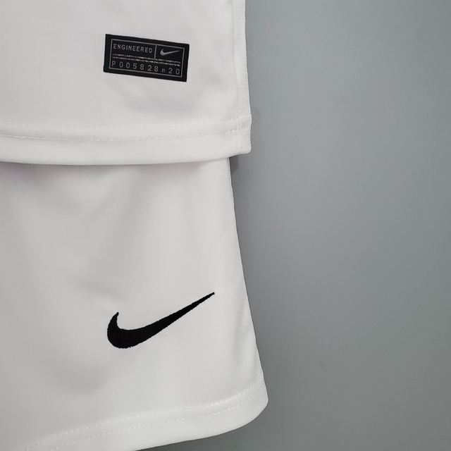Kit Infantil PSG 21/22 Away Nike Jordan Masculino - Branca