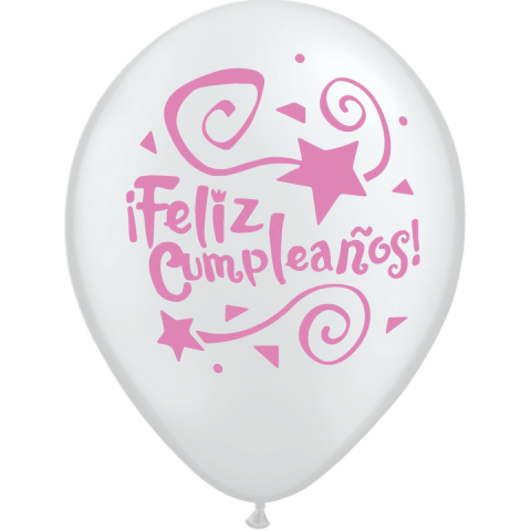 Globo Feliz cumpleaños Cristal rosa x 25 Unidades