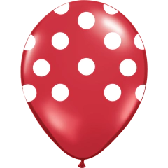 Globo Lunar Rojo con blanco x 50 Unidades