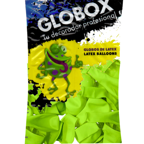 Globox Standar 12´´ VERDE MANZANA (sobre x 50)