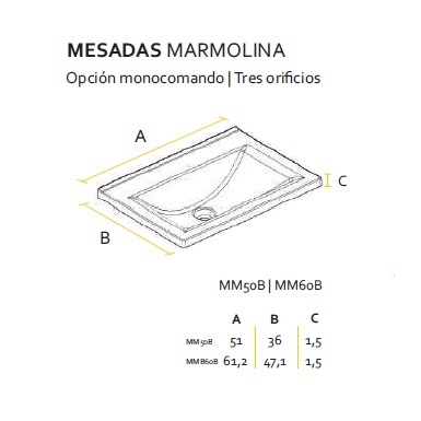 Mesada Buona Marmolina 60 B3 MM60B3