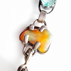 Dije esmeralda facetada, ópalo y drusa de cuarzo cristal - Ser Mineral