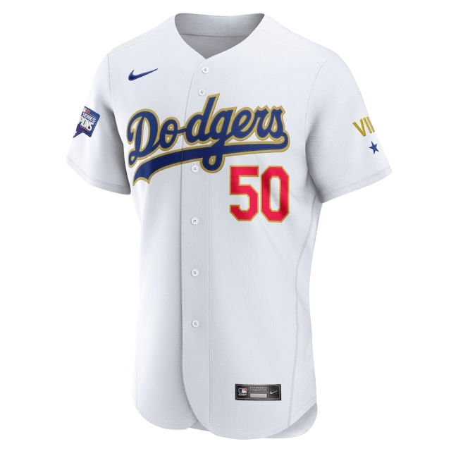 Jersey Los Angeles Dodgers Masculina - Branca campeão 2020