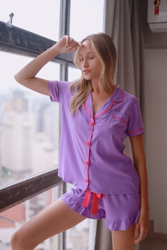 Pijama Comfy Lilás e Pink - comprar online