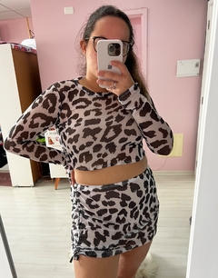 Top Cropped Maddy Leopard