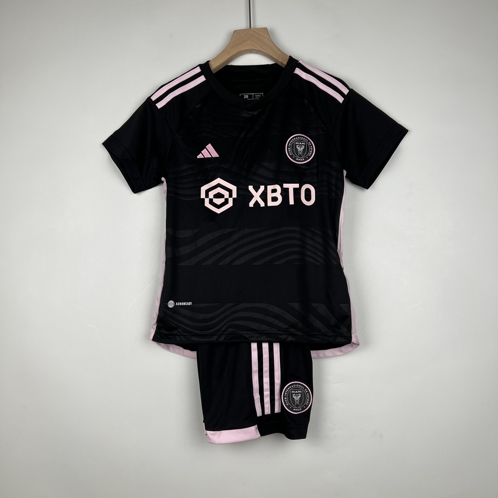 Camisa Infantil Inter Miami 2023-24 Adidas Torcedor - Preta+Rosa
