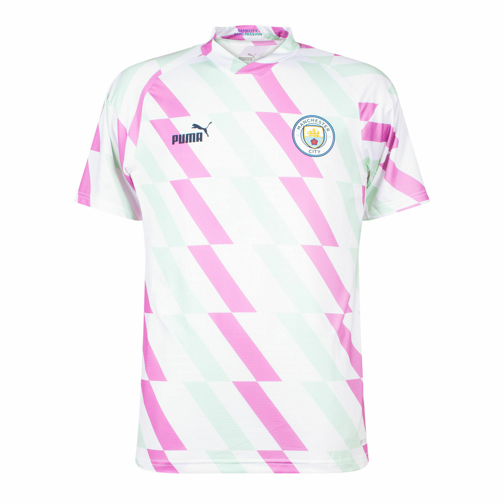 Camisa Puma Manchester City Pré-Jogo 2023/24 Masculina Azul