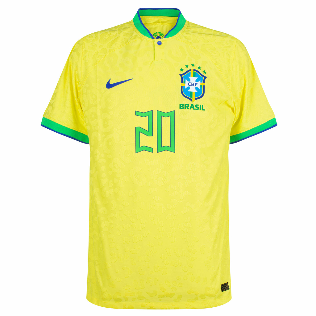 Camisa Nike Brasil Home 2022/23 Torcedor Pro Masculina - Vini JR nº 2