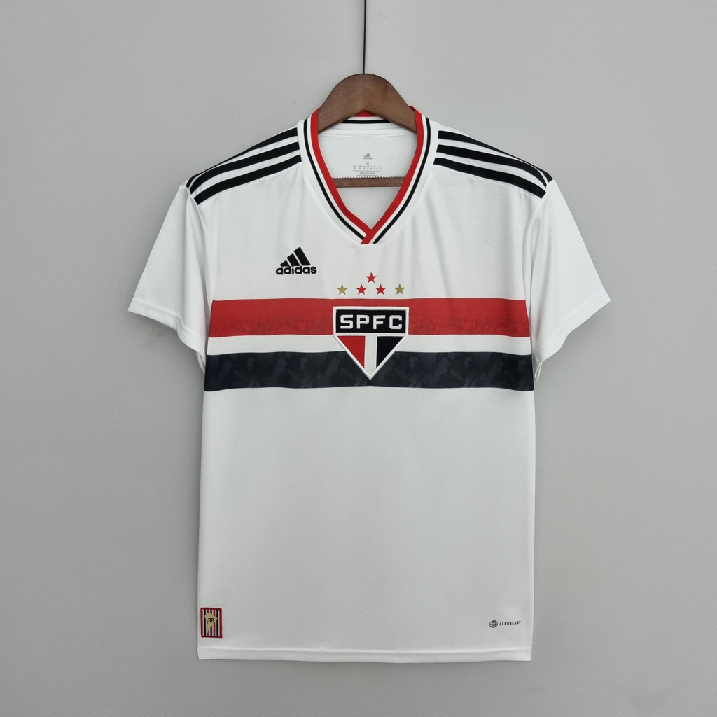 Camisa São Paulo I 22/23 Torcedor Adidas Masculina - Branco e Vermelho