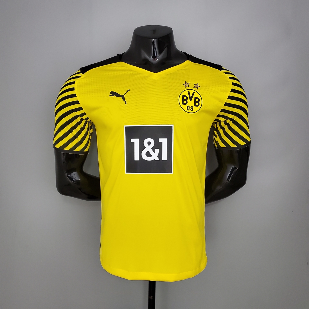 Camisa Borussia Dortmund Home 21/22 Jogador Puma Masculina - Amarelo e Preto
