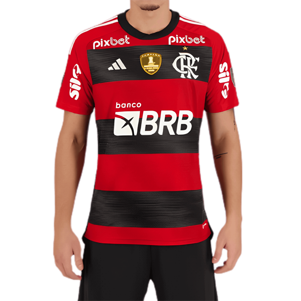 Camisa Flamengo III 22/23 Todos Patchs Estado Patches Libertadores - A