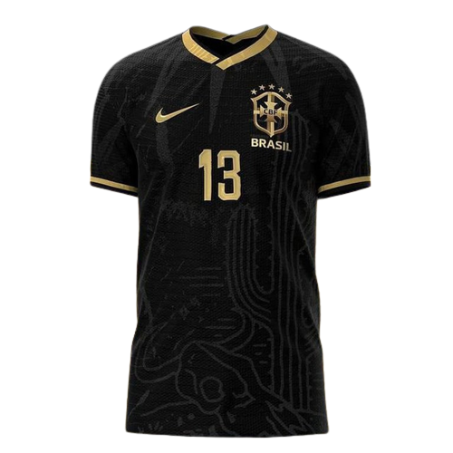 Camisa Seleção Brasil 22-23 Torcedor Nike Masculina Edição Especial  Nordeste - Preta e Dourado