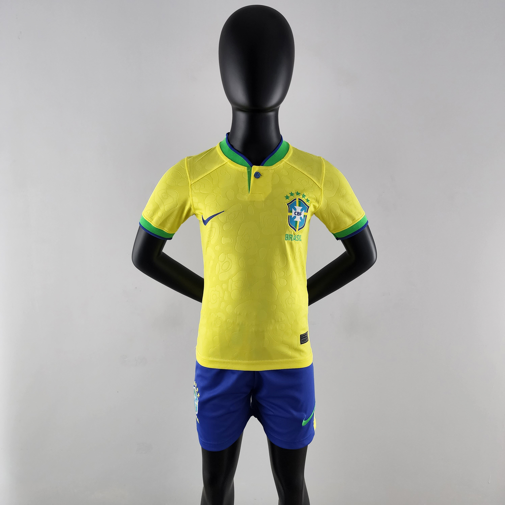 Camisa / Kit Infantil Seleção Brasileira Copa do Mundo 22