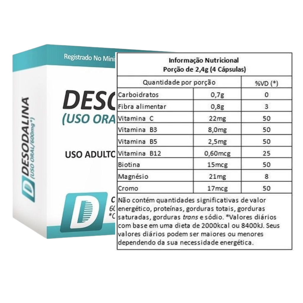 Desodalina Sanibrás 600mg c/ 60 Cápsulas + Monaliz 30 Comprimidos