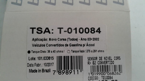 Sensor De Combustivel Novo Corsa T-010084