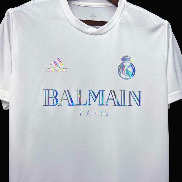 Camisa Real Madrid x Balmain Refletiva 2023/24 - Branca