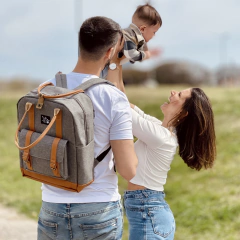 Mochila Maternal Y Portanotebook Coco Gray