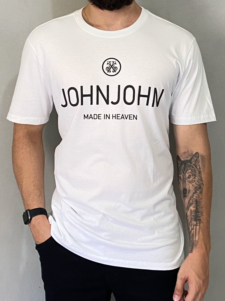 CAMISETA BASICA, T SHIRT MASCULINA, JOHN JOHN, CAMISA BRANCA