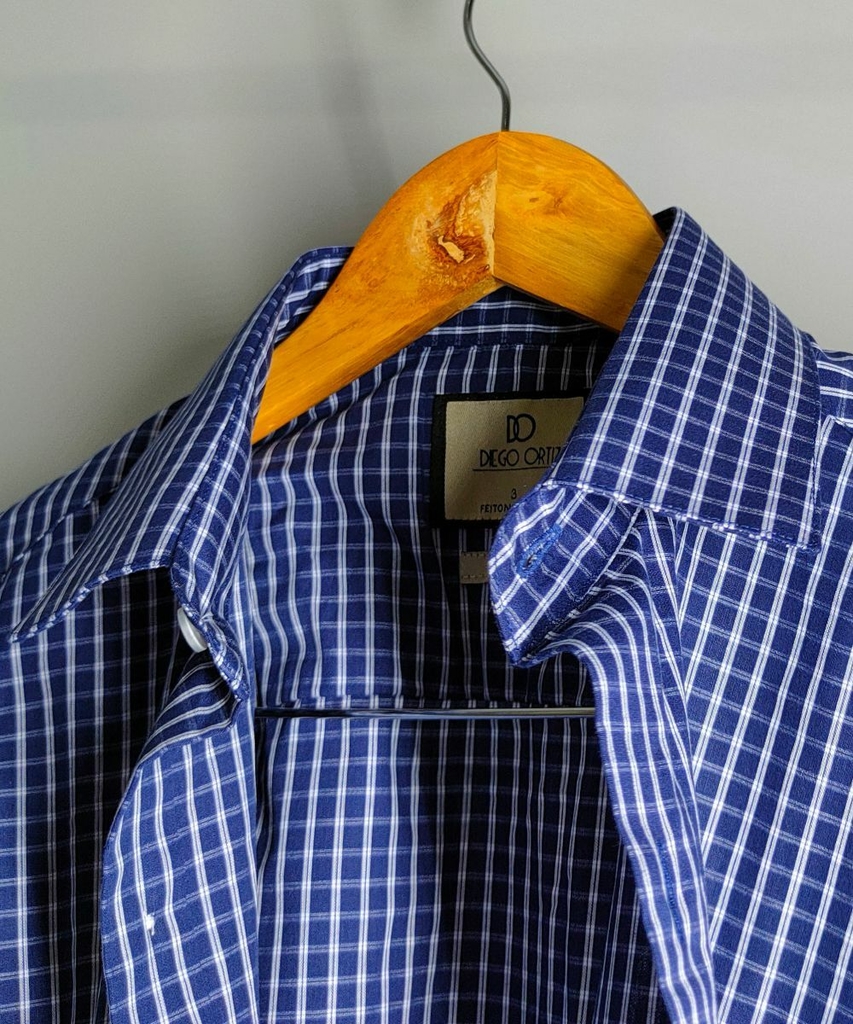 Camisa Xadrez- Azul Marinho & Branca