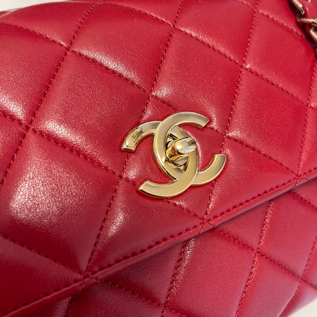 Bolsa Chanel Trendy CC Quilted Lambskin Vermelha