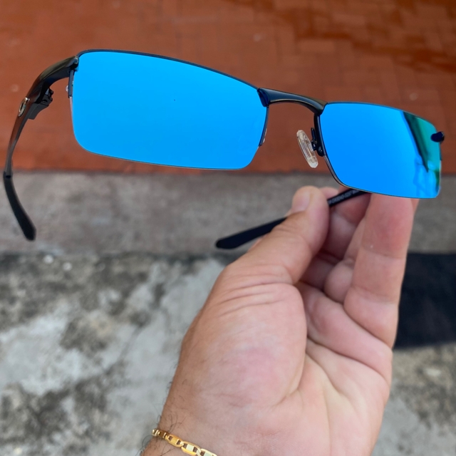 Óculos de Sol Oakley Lupa do Vilão Mandrak Top Lente azul Bebe