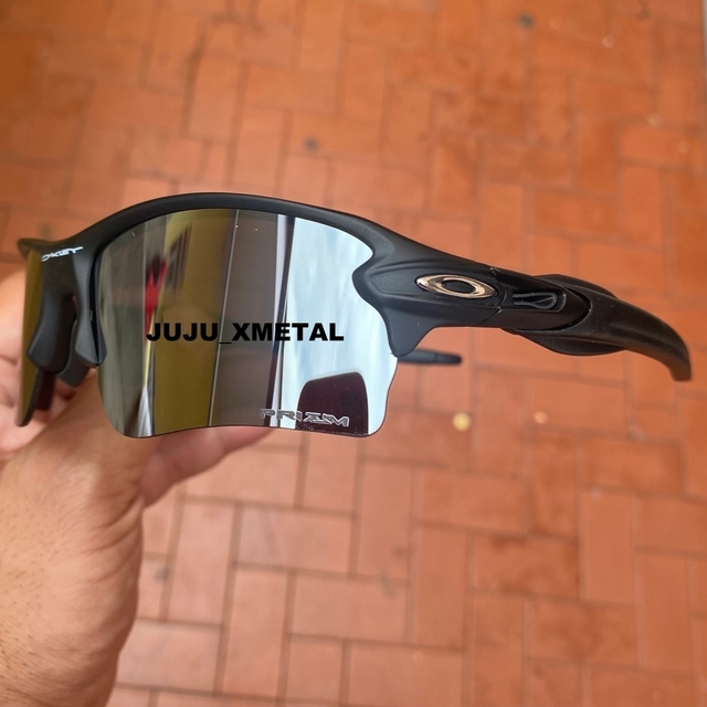 Óculos de Sol Oakley Flak Jacket 2.0 Preta Lentes Prata Liquid Metal
