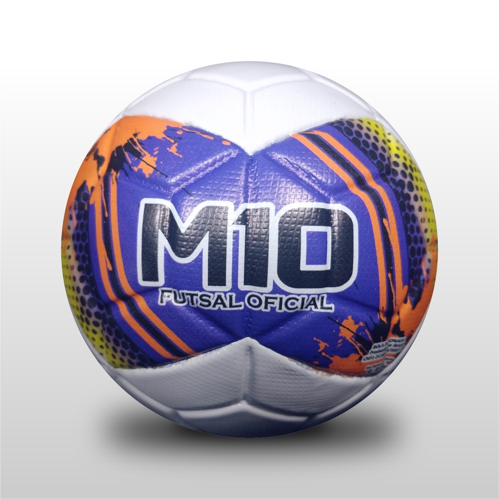 Bola de Futebol M10 Futsal Ultraflex Profissional - Roxa e Laranja - MSM13