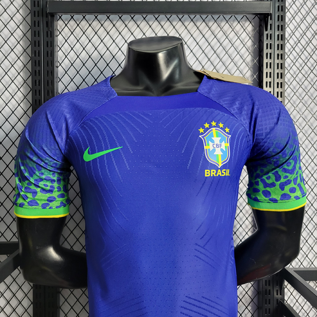 Camisa Seleção Brasileira Away 22/23 - Masculina Jogador - Nike - Copa do  Mundo - Azul