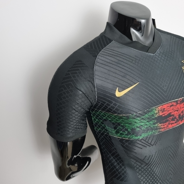 Camisa Portugal Treino 2022 Nike - Masculino Jogador - Preto