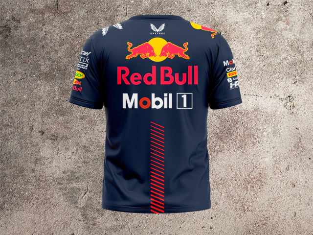 Remera 100% Algodón Red Bull F1 2023 TEAM Verstappen Pérez