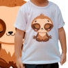 Camiseta Infantil bicho-preguiça meditando