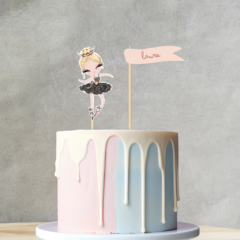 Topo de bolo personalizado no tema Princesa bailarina
