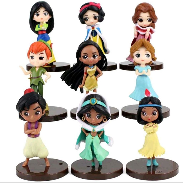 Boneco Colecionável Miniatura Princesas Disney Ariel Rapunzel Jasmine Bela  Aurora Cinderela Tiana