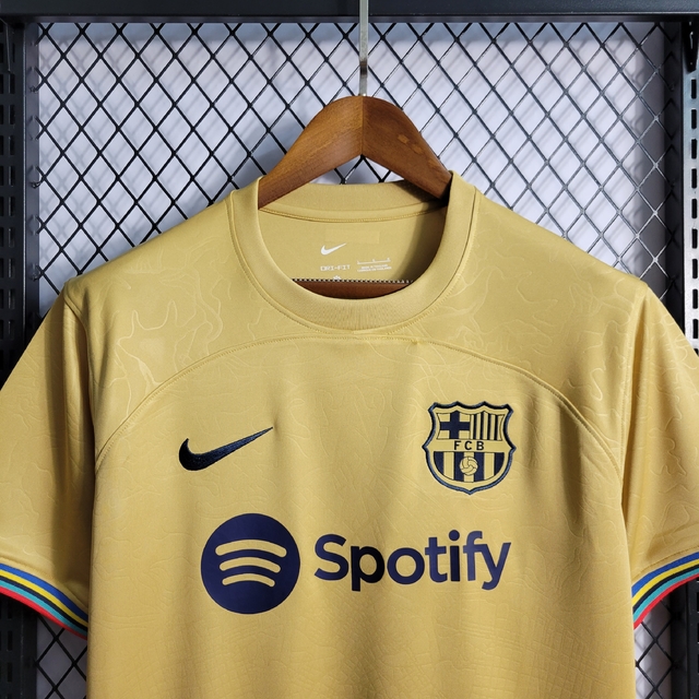 Camisa Barcelona Away 22/23 Torcedor Nike Masculina - Dourado