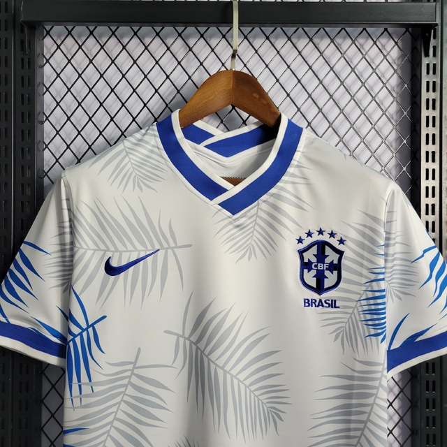 Camisa Seleção Brasil Florida 22/23 Branca e Azul - Nike - Masculino  Torcedor