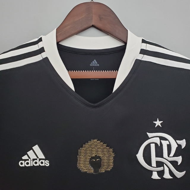 Camisa Flamengo Consciência Negra 21/22 Preta - Adidas - Masculino Torcedor