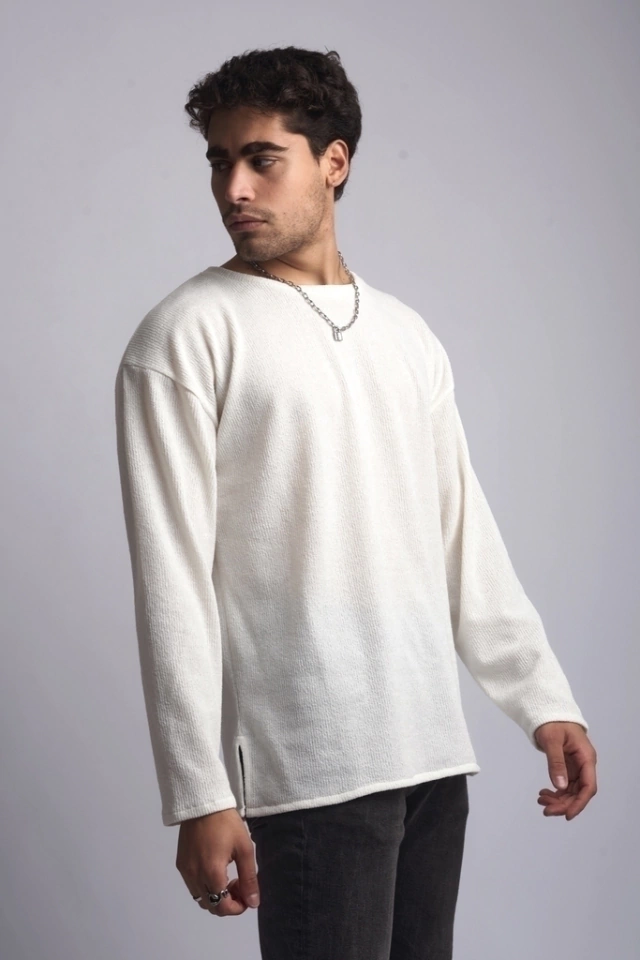 Sweater oversized blanco