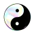 Sticker Yin Yang Metal na internet