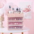 Organizador de maquiagem transparente, caixa de armazenamento de cosméticos, gaveta organizador de mesa de joias caixas de armazenamento de beleza batom presentes de natal