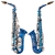 Saxofone Alto Mib Prata/Azul Alta Qualidade Aisiweier