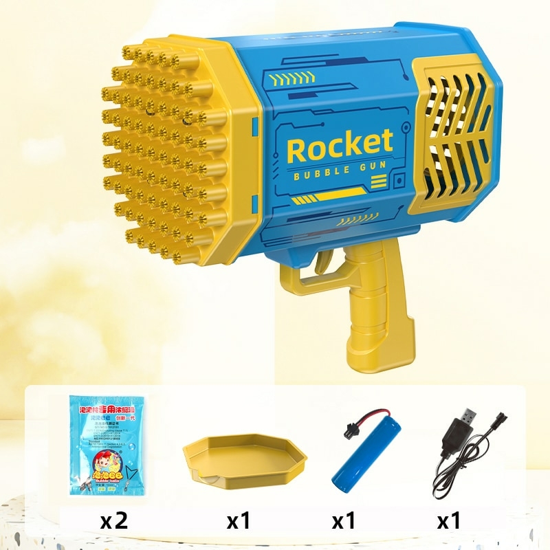 Bubble Gun Rocket 69 Buracos Sabão Bolhas Metralhadora Forma Soprador  Automático Com Brinquedos Leves Compatível com Crianças Pomperos Dia das  Crianças Presente