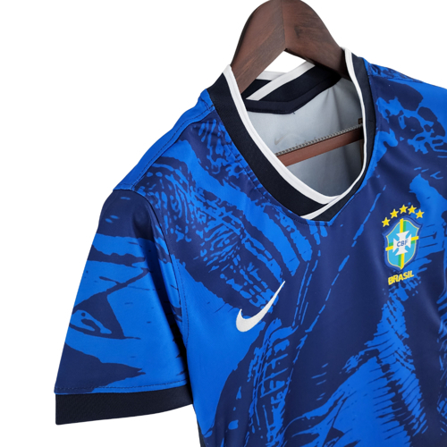 Camisa Brasil Edição Concept 2022 Azul - Nike - Feminina Baby Look