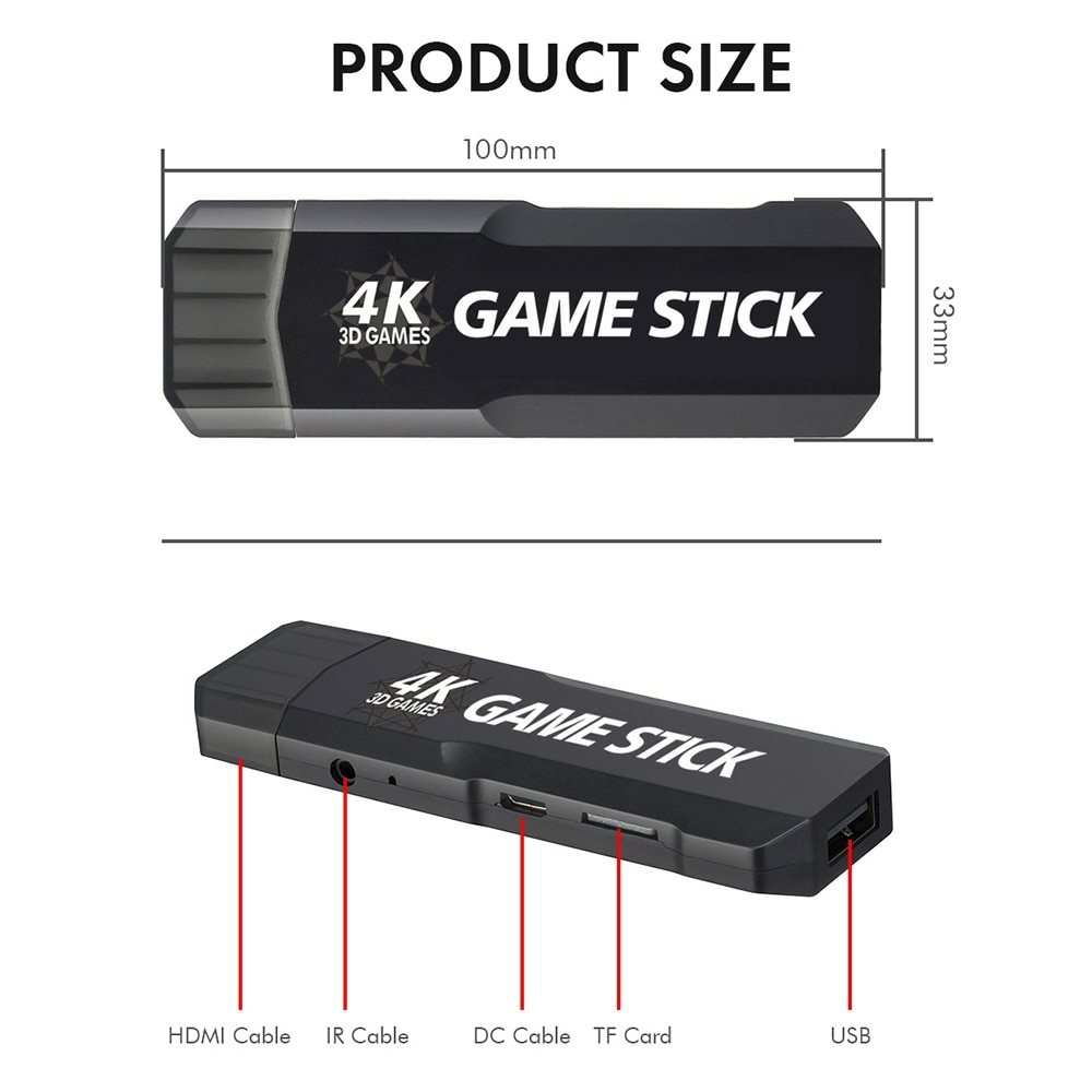 Vídeo Game Retrô Stick GD10 - 15, 30 ou 40 MIL JOGOS - 2 Controles sem Fio  - F