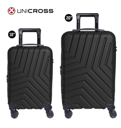 Set Valijas Unicross x2 Negras y 20") (CarryOn/Cabina)