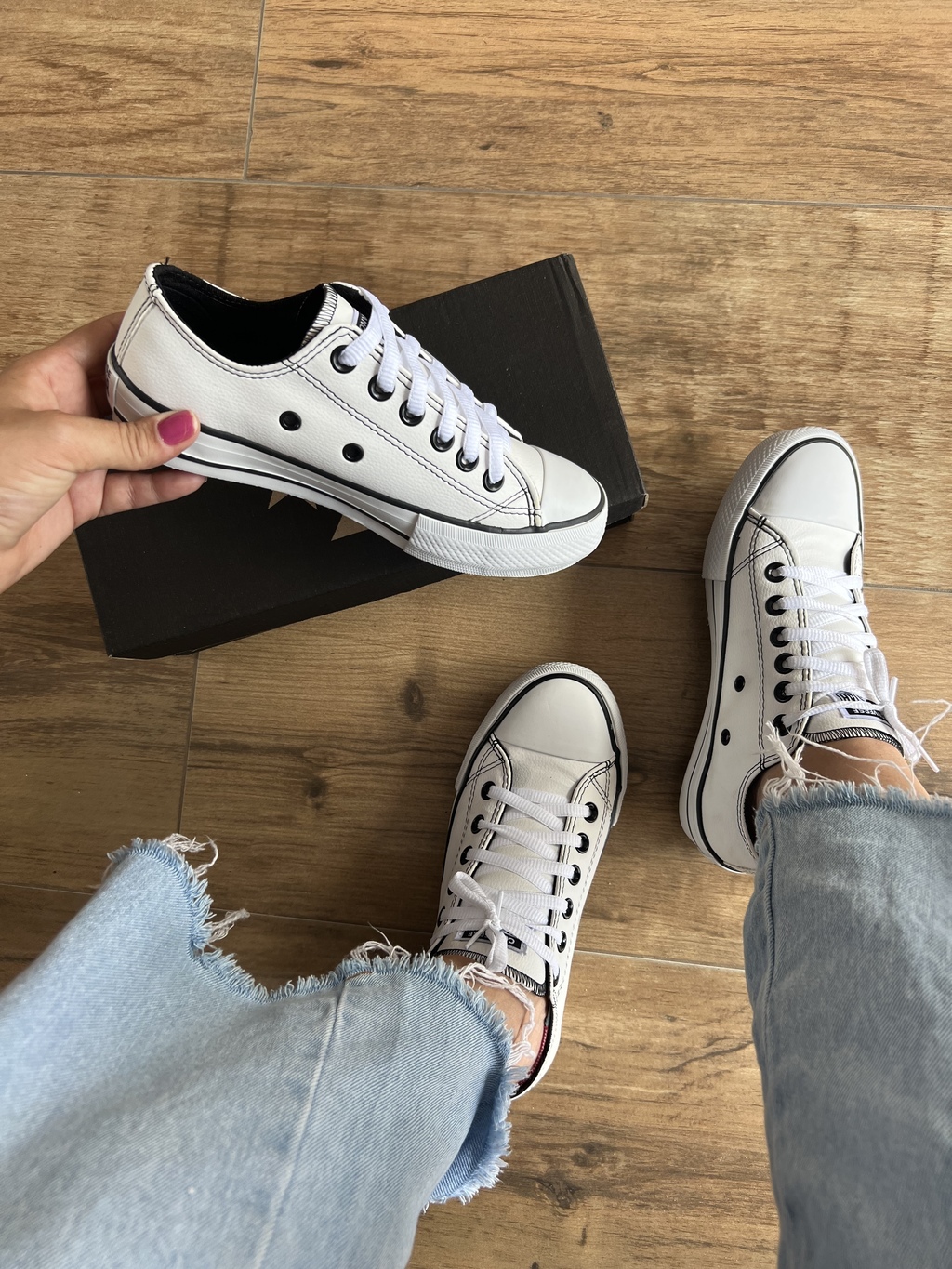 Tênis Converse All Star Branco Couro Sintetico Feminino e Masculino sola  baixa - Tamanho 34