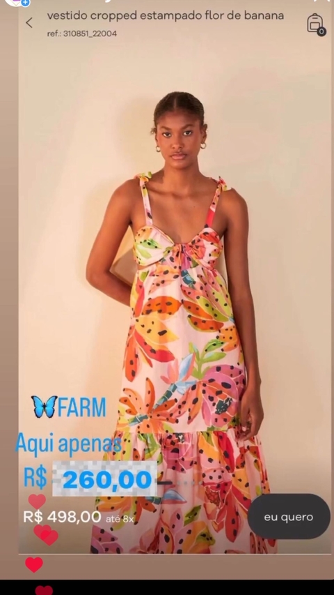 Lindo vestido farm global em linho na promoção 2023